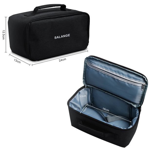 Black HY320 projector storage bag case with zipper, shockproof EVA and Oxford cloth, portable travel carrying protector for HY320 and HY300 projectors.